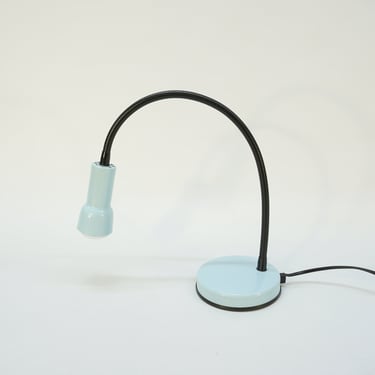 Vintage Desk Lamp / Postmodern Veneta Lumi Lamp / Vintage Table Lamp / Gooseneck Lamp / Adjustable Lamp / Space Age / 80s / Atomic / Blue 