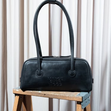 Marge Sherwood Soft Baguette Bag, Black Pull Up