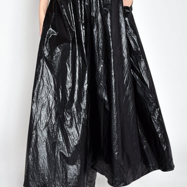 Black Metallic Maxi Length Space Skirt