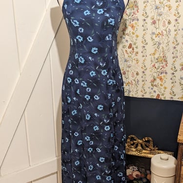 Cute Vintage Navy Floral Sundress 