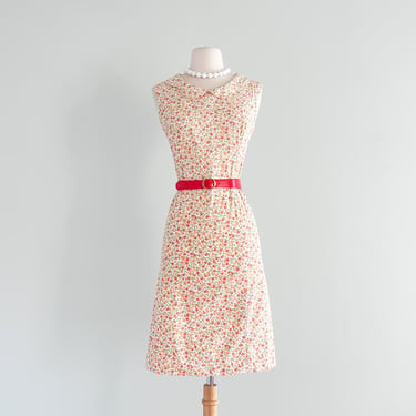 Sweetest 1960's Floral Cotton Sundress / Sz M