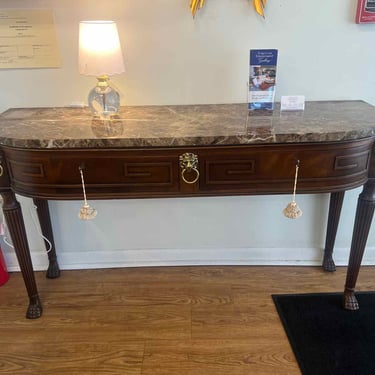 Henredon Mahogany Marble-Top Console