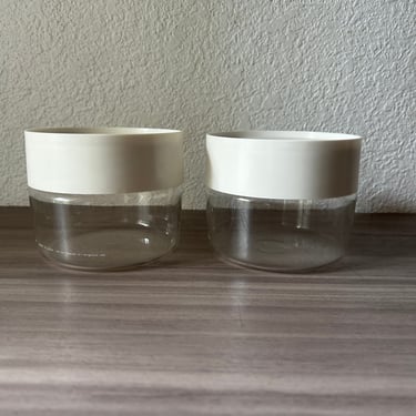 Vintage set of 2 Pyrex See 'n' Store glass and melamine canister, Vintage Kitchen 