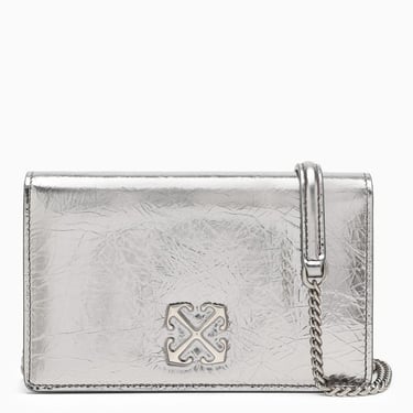 Off-White™ Cracked Metallic Leather Shoulder Clutch Women