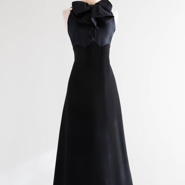 Elegant Late 1960's Geoffrey Beene Black Tie Evening Gown / M