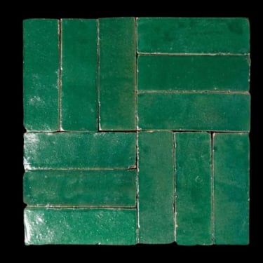 Reclaimed Green Moroccan Zelig Tiles