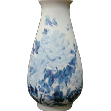 Porcelain Blue & White Flower Decor Vase fs792 