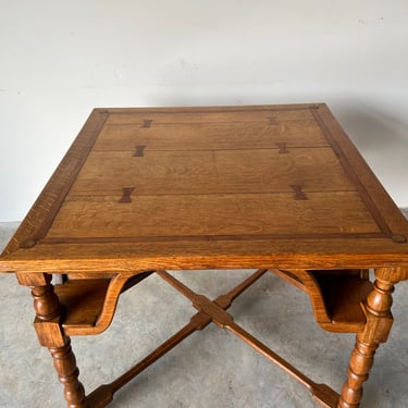 Antique Carved Oak Occasional - Game Table 