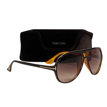 Tom Ford - Brown & Orange Aviator Sunglasses