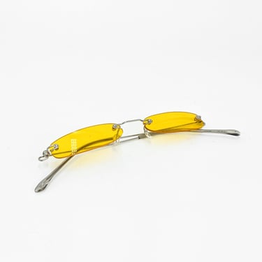 Retro Style Thin Yellow Sunglasses 