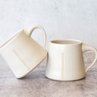 White Ceramic Mug | Handmade Mug for Coffee | Satin White Glaze | Modern Pottery | Minimalist | Modern Farmhouse | Housewarming Present 