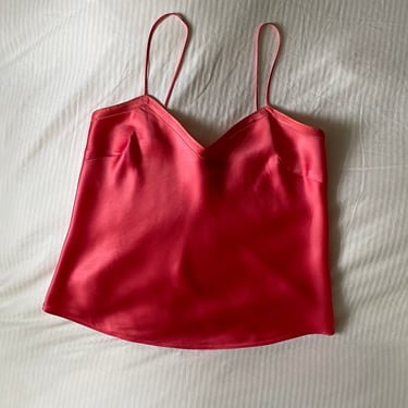 00 silk charmeuse camisole / vintage coral pink liquid silk charmeuse camisole cami | Small 