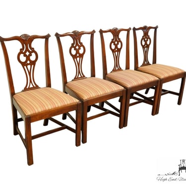 Set of 4 HIGH END Solid Mahogany Traditional Chippendale Style Dining Side Chairs 