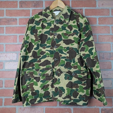 Vintage 70s 80s Duck Hunting Camo ORIGINAL Button Down Shirt / Jacket - Medium 