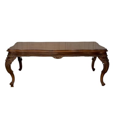 Italian Baroque Rococo Style Carved Walnut Serpentine Dining Table 