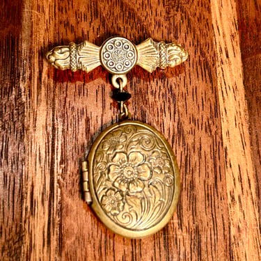 Art Deco Style Locket Brooch Art Nouveau Hanging Locket Vintage Retro Jewelry Gift 