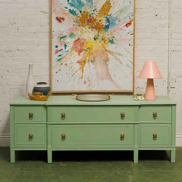Mint Low profile Credenza with lion hardware