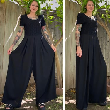 Vintage 1990’s Short Sleeve Black Jumpsuit 
