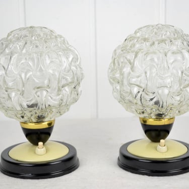 2 bakelite table lamps ball lights bedside lamps lamps lights bubble 50s 60s vintage design mid century modern retro 