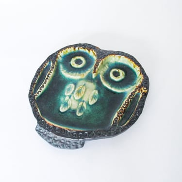 Ceramic Owl Tray Trivet Vintage 