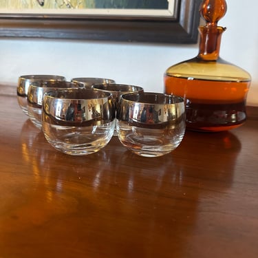 Set of 6 Mid Century Mercury Fade Dorthy Thorpe Roly Poly Lowball Glasses 