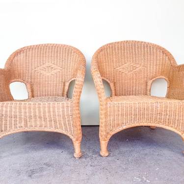 Pair of Wicker Arm Chairs