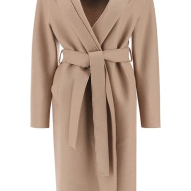 Harris Wharf London Hooded Robe Coat In Pressed Wool Women