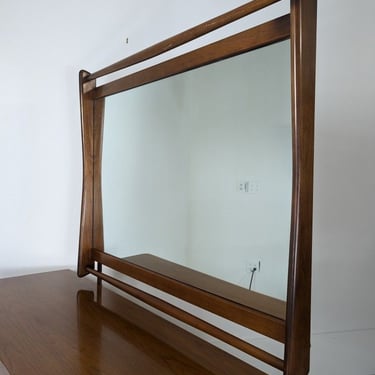 MCM Solid Walnut Framed Dresser MIRROR ONLY by Kent Coffey