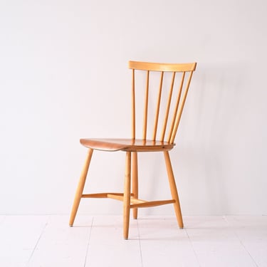 1960s Scandinavian Pinnstolar Chair – Vintage Teak & Birch Wood – Mid-Century Modern Design 