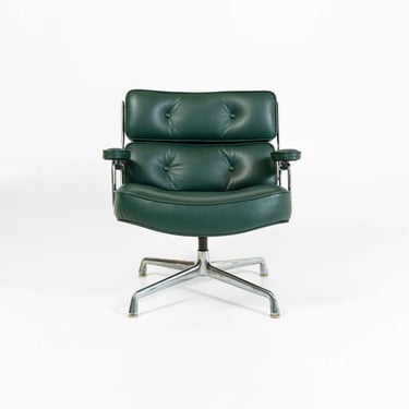 Eames Time Life Lobby Lounge Chair ES105/675 in Midnight Green Aniline Leather 
