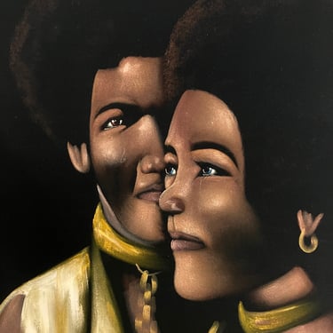 Rare 70s Civil Rights era velvet painting | Mantis Lady Vintage