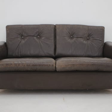 1970s Danish Brown Leather 2 Seater Sofa / Vintage Sofa / Mid-century / Brown Colour / 