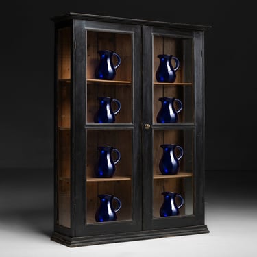 Ebonised Display Case, 64&quot; Tall
