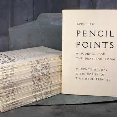 RARE! Pencil Points: A Journal for the Drafting Room | 17 Issues, 1931-1932 | Art Deco Architecture Magazine | 1930s Pencil Points 