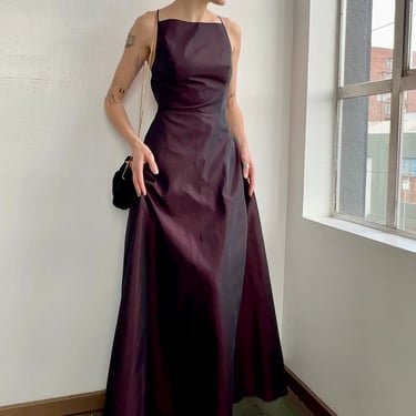 90s Blackbery Taffetta Gown (S)