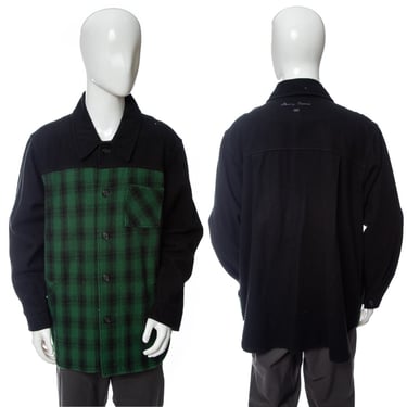1990's Stormy Kromer Plaid Color Block Wool Jacket Size XL
