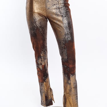 Metallic Suede Leather Pant
