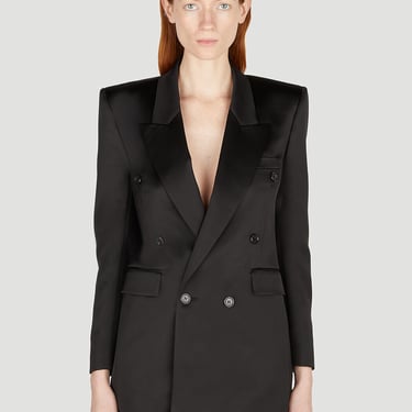 Saint Laurent Women Double Breasted Silk Blazer