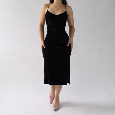 90s Embellished Velvet Dress