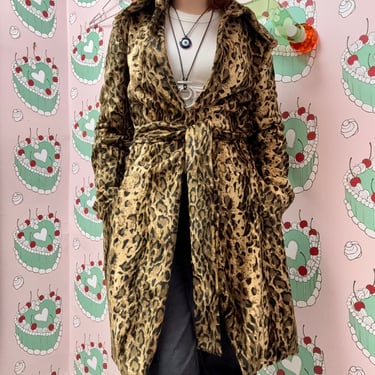 Long Animal Print Overcoat