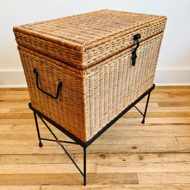 Wicker Trunk on Stand