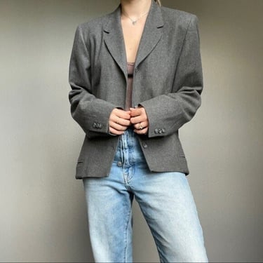 Vintage 90s Women’s Gray Virgin Wool Pendleton Blazer Jacket Size 16 