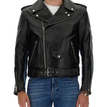 Alexander Mcqueen Men Combo Biker Jacket
