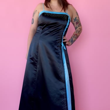 Y2K Tiffany Blue Accents Dress, sz. XL