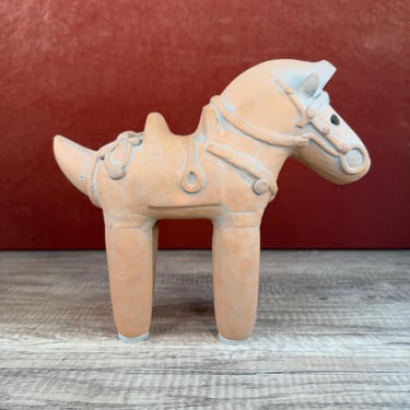 Vintage Japanese Haniwa Clay Horse Art Figurine Statue 