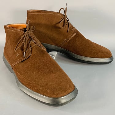 TOD'S Size 7.5 Brown Suede Ankle Lace-Up Chukka Boots