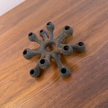Vintage 1950s Danish Modern Iron Candleholder by Jens Quistgaard for Dansk Designs IHQ Denmark 