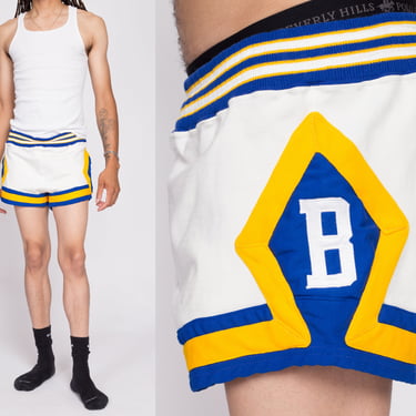 70s Rawlings Basketball Shorts - Size 36 | Vintage White Striped Trim Athletic Gym Shorts 