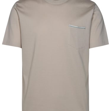 Eleventy Beige Cotton T-Shirt Man