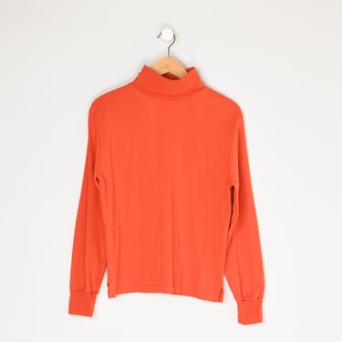 Vintage 90s Turtleneck Pullover - orange, midweight, nineties, basics - Women's L 